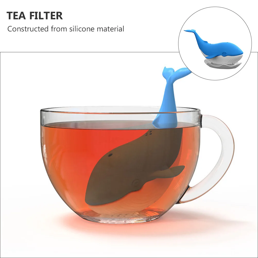 

1 pc Whale Shape Silicone Tea Infuser Reusable Creative Steeper Filter For Leaf Tea Soft Food-Safe Strainer Tool Home Office