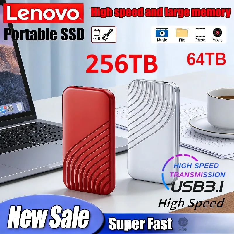 

Внешний твердотельный накопитель Lenovo 2026 года, оригинальный, высокоскоростной, портативный, с интерфейсом USB 3.1, мобильный, 2 ТБ, 8 ТБ, 16 ТБ SSD