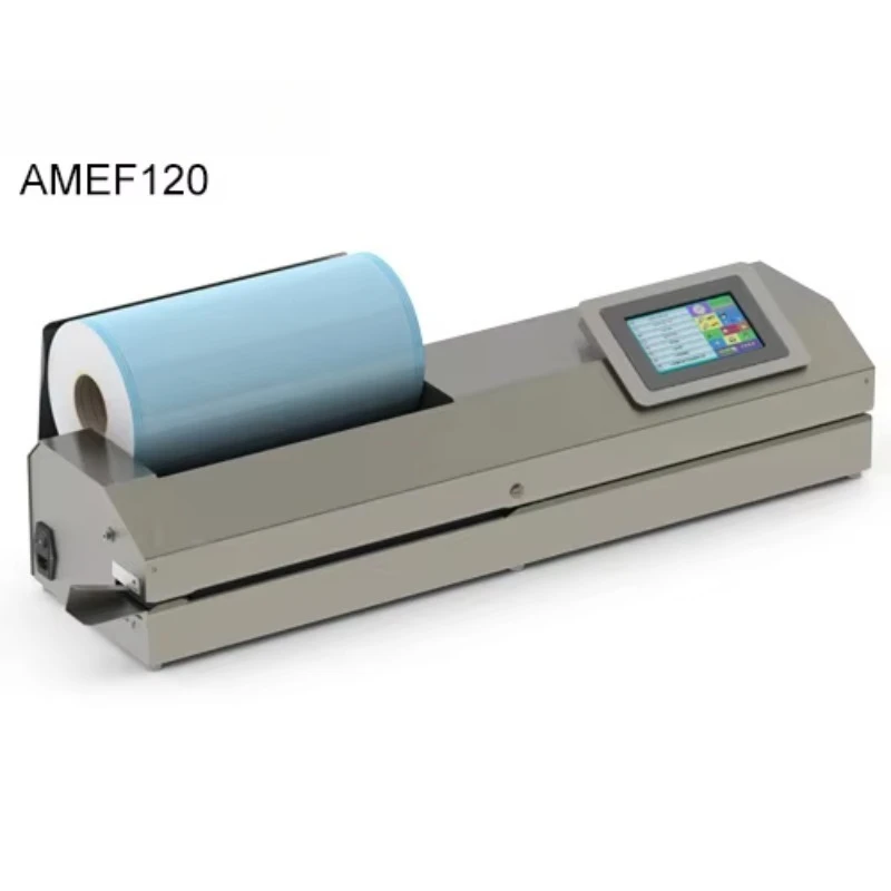 

OEM/ODM Manufacture Price of AMEF120/121 Fully Automatic and Multifunctional Continuous Heat Sealing Bag Sealing Machine