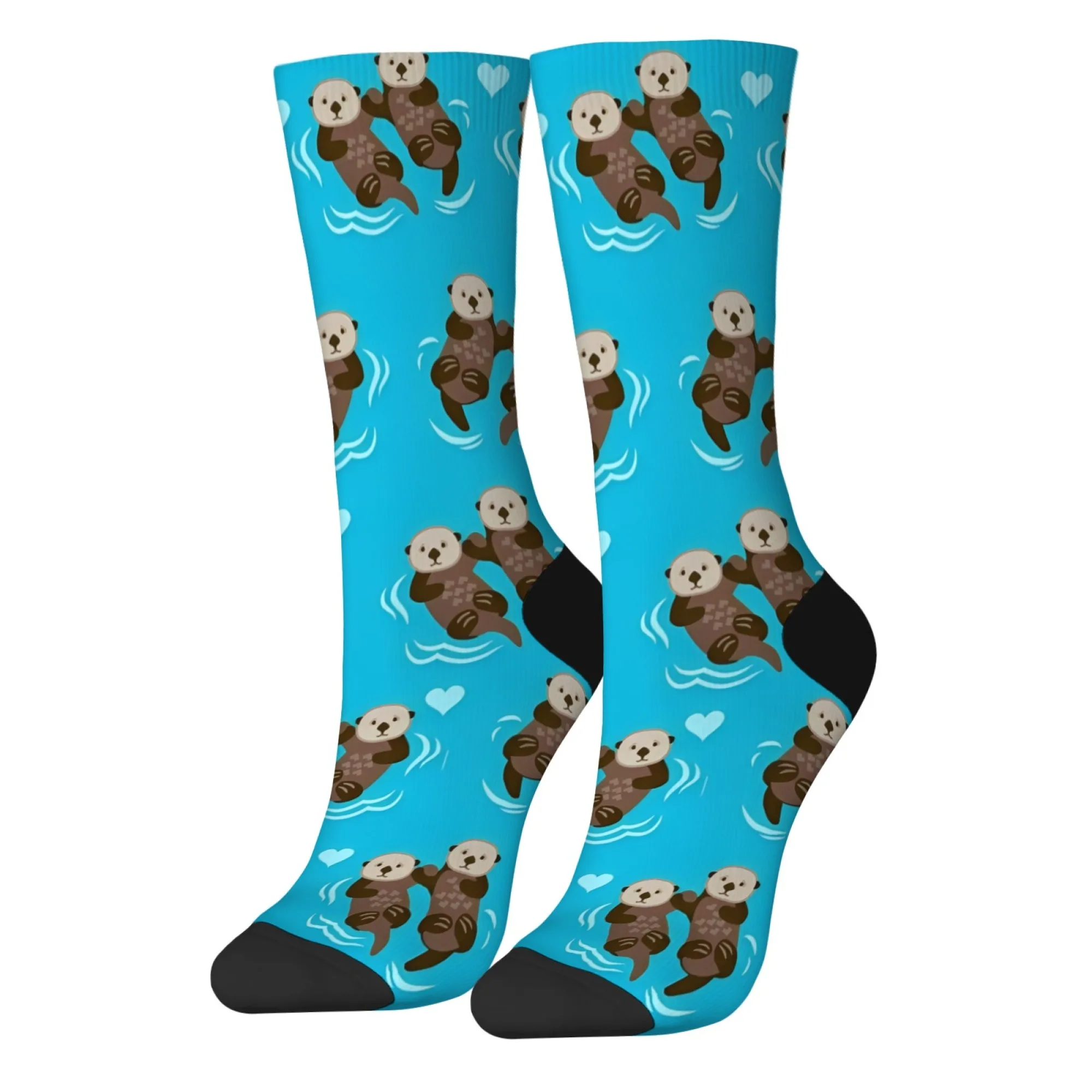 

1 Pair Comfy Novelty Cute Brothers Otter Swimming Mid-Calf Men's Socks Suit In All Seasons Novelty Happy Couple Socks