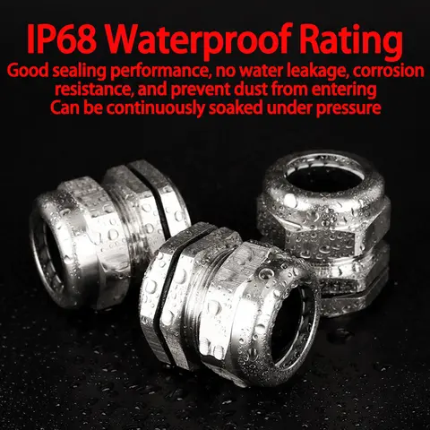 M20*1.5 Cable Gland Waterproof Cable Gland 304 Stainless Steel Glands IP68 PG7 PG9 M12 M16 Metal Joint PG13.5 M20*1.5 Cable Fixing Seal Joint ﻿