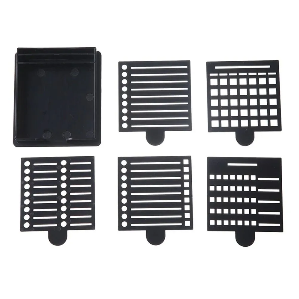 

5IN1 Sticky Note Holder Set with Template Multi Purpose Sticky Note Stencil Storage Tool Note Organizer Notepad Dispenser