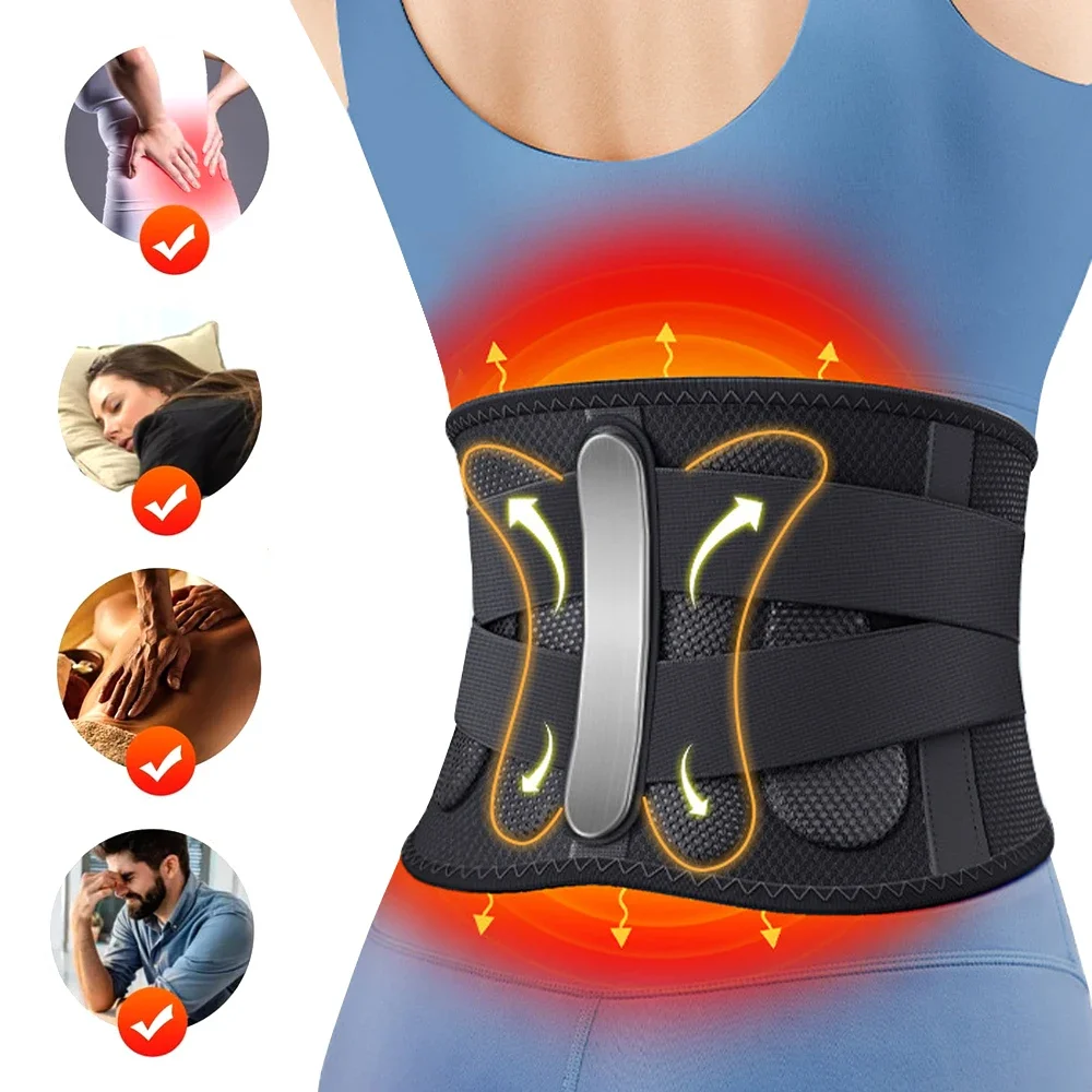 1 Pcs Back Brace for Lower Back Pain, Ergonomic Waist Support Brace with Lumbar Pad, Lumbar Support Belt Relief From Sciatica