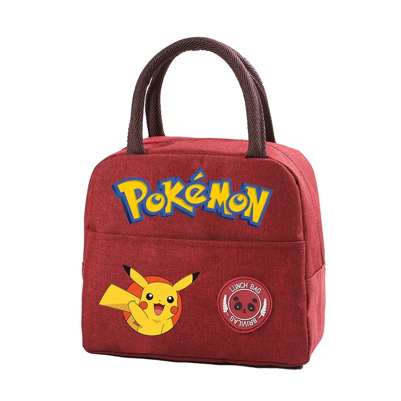 Pokemon Lunch Bag Cartoon Thermal Insulated Cute Meal Pack Kids School Office Portable Lunch Boxes Camping Picnic Storage Pouch