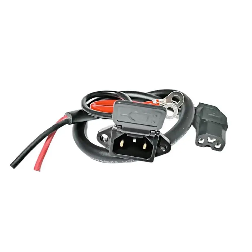 

4² 6² C14 Male 3 Pins Mount 11AWG/9AWG AC Inline Plug Set base 2 Open Wiring Stripped for Car Home