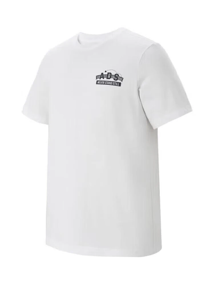 

Мужская белая футболка Adidas с короткими рукавами, круглый вырез, графический принт «NEVER STAND STILL», для повседневной носки