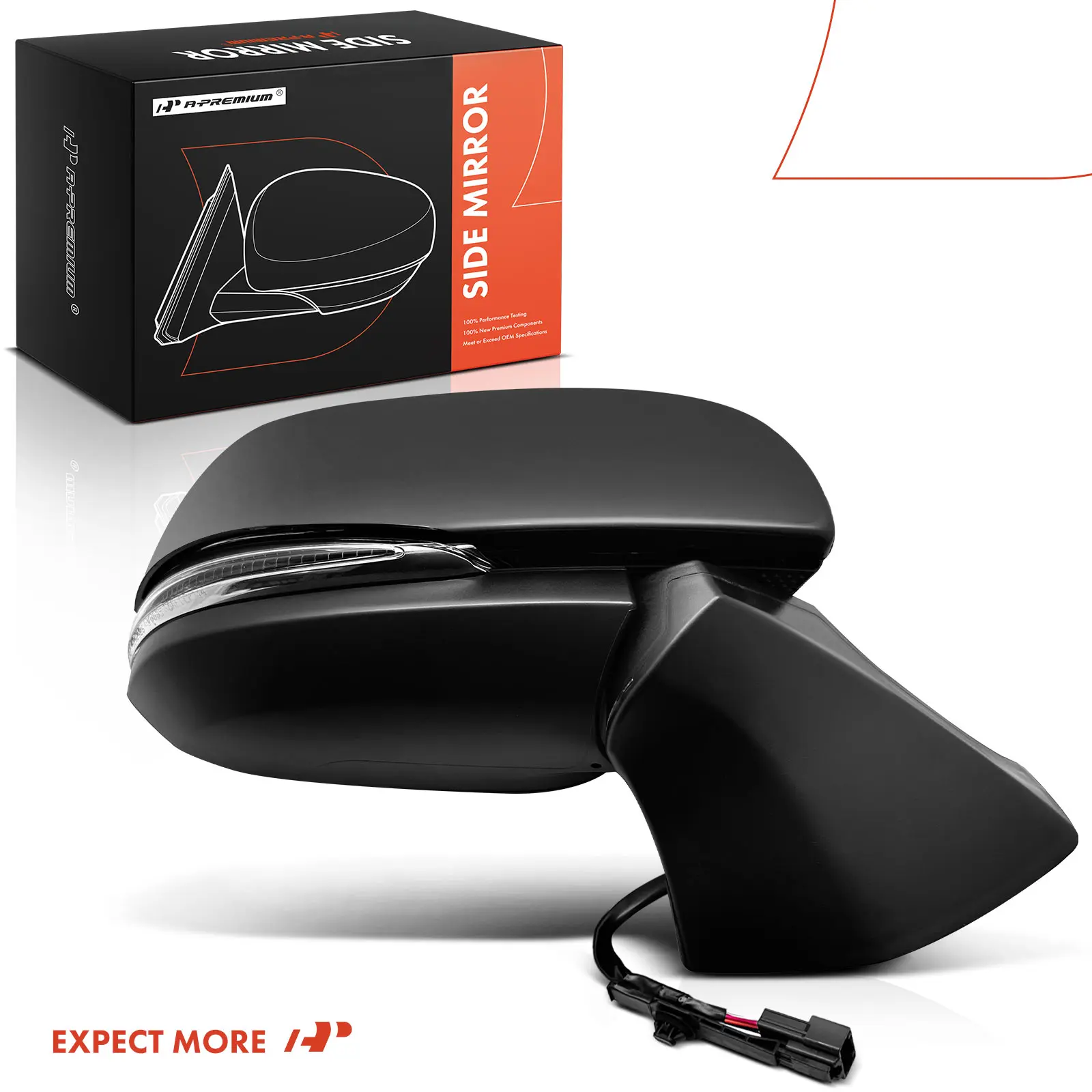 A-Premium Passenger Side Power Door Mirror for Toyota Highlander 2020 2021 2022 2023 Manual Folding Blind Spot Turn Signal Light