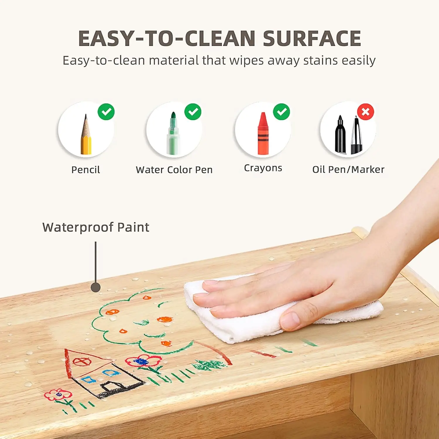 رف مونتيسوري من الخشب المطاطي مكون من 5 أقسام، 43.3 بوصة طولًا، منظمات وتخزين الألعاب من طبقتين، خزانة تخزين خشبية