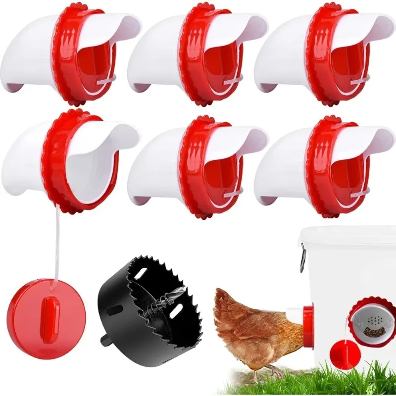 Automatic Poultry Feeder Gravity Chicken Duck Food Dispenser Rainproof Waterer Farm Livestock Drinking Bowl Cage Supplies