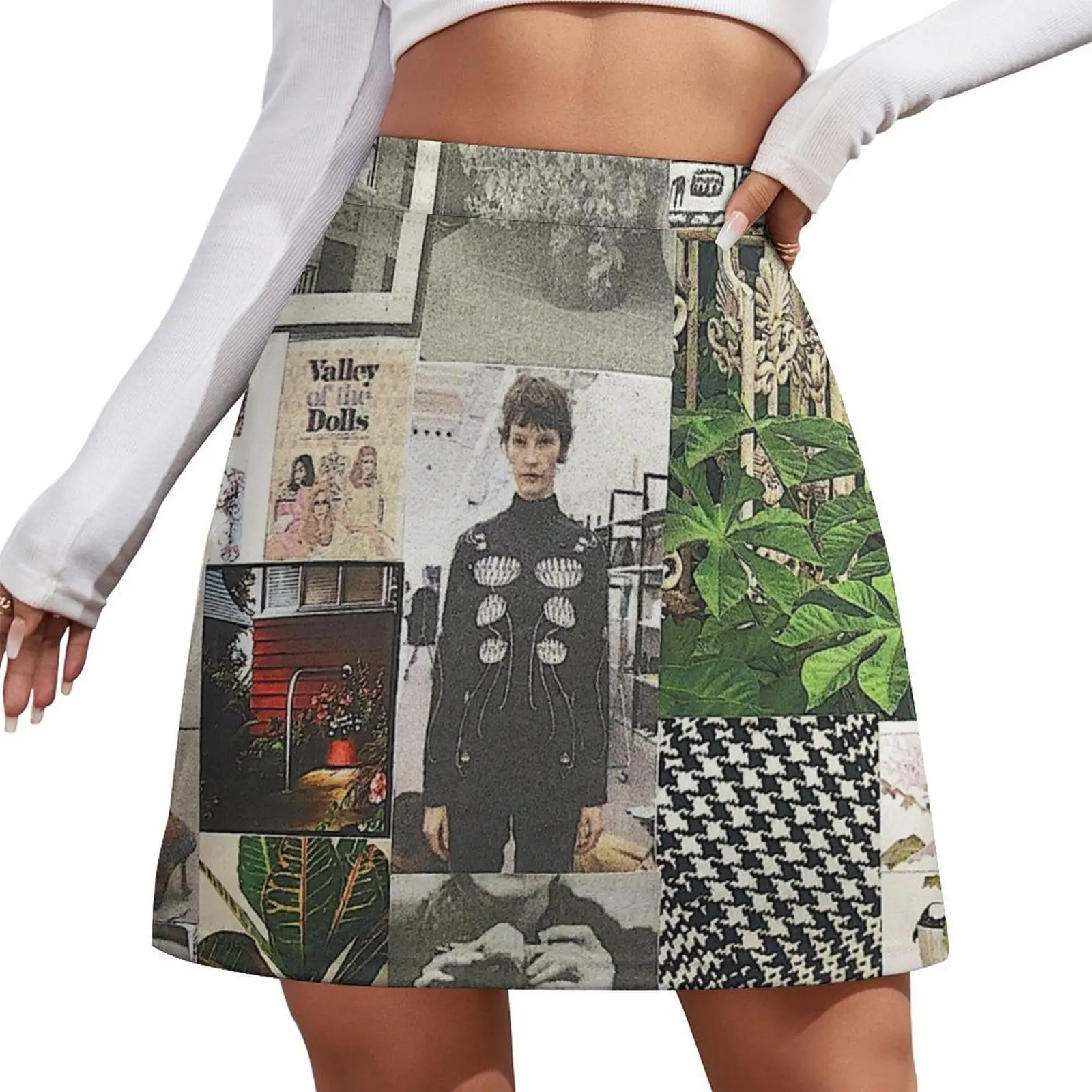 

“Visual Florescence” collage art design Mini Skirt women's skirt 2026 trend skirts women summer 2026 Women's dress