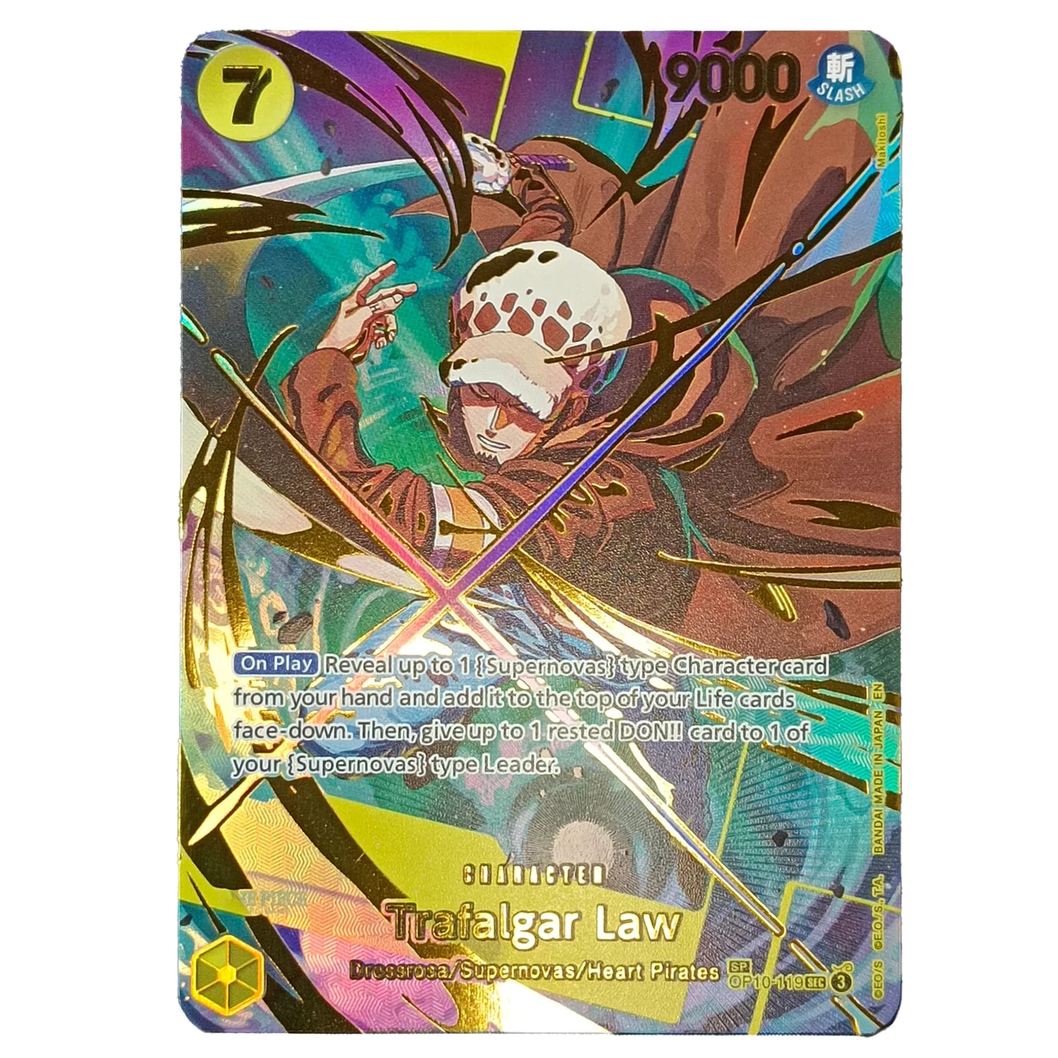 OPCG English Trafalgar Law card OP10-119 Textured Foil Card Anime Collectible Cards Proxy Cards
