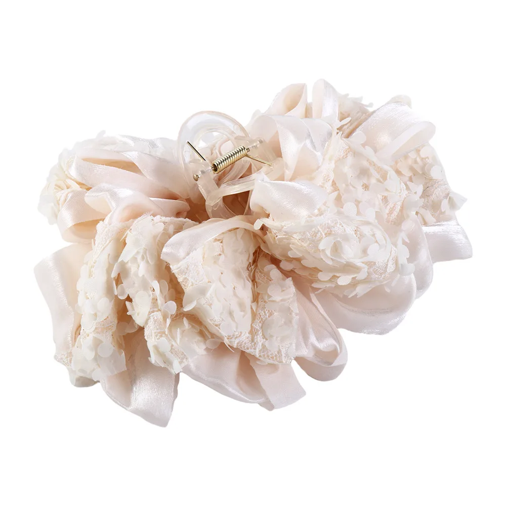 Cute Bow Bow Hair Claw Bubble Mesh Hair Clips Acrylic Lace Shark Clip Gifts