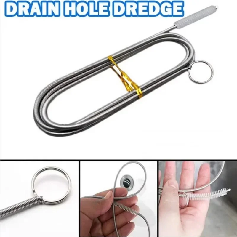Extra Long Pipe Tube Cleaner,Fridge Drain Pipe Dredging Tool,Flexible Drain Brush,Skinny Tube Spiral Cleaning Brush