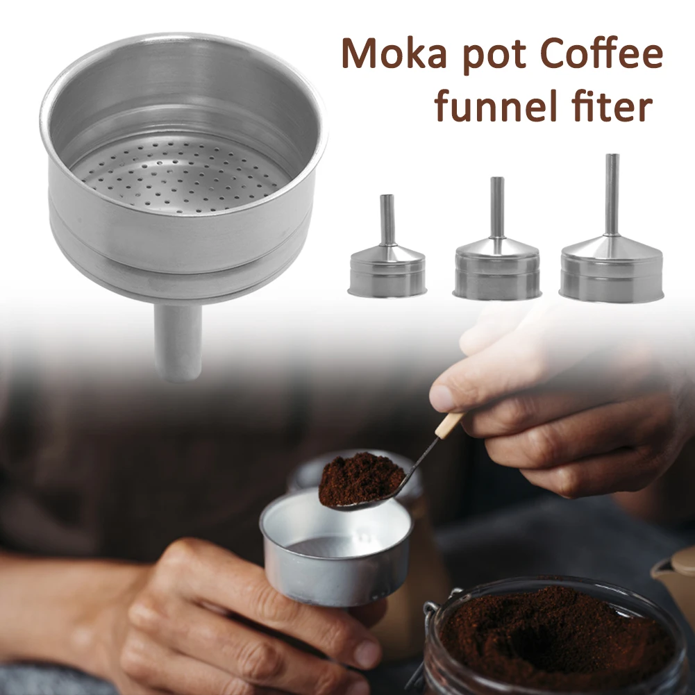 Moka Express Replacement Funnel Kits, Canning Funnel, Stainless Steel, Hopper Filter, Leak Can for Oil Wine