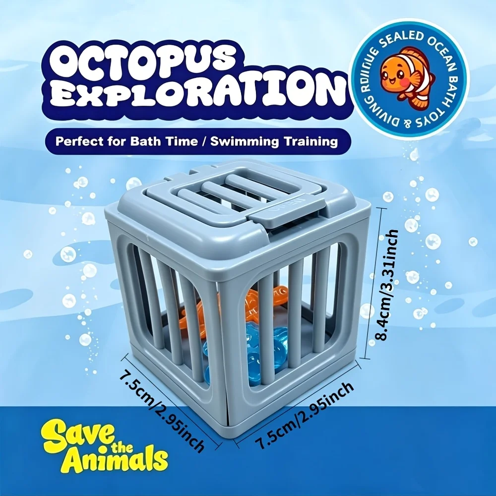 Children's Swimming Pool Diving Toys, Swimming Toys with Fish Box, Submerged Animals Suitable
