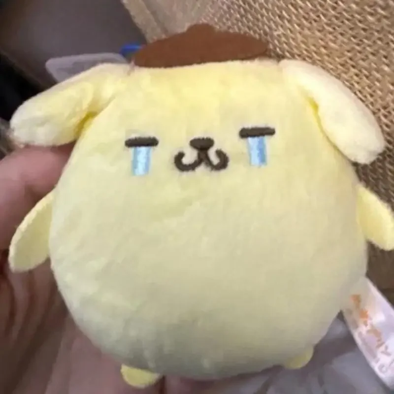 Kawaii Sanrio Pom Pom Purin Plush Pendant Anime Cartoon Crying Expression Plush Keychain Stuffed Toys Backpack Decoration Gifts