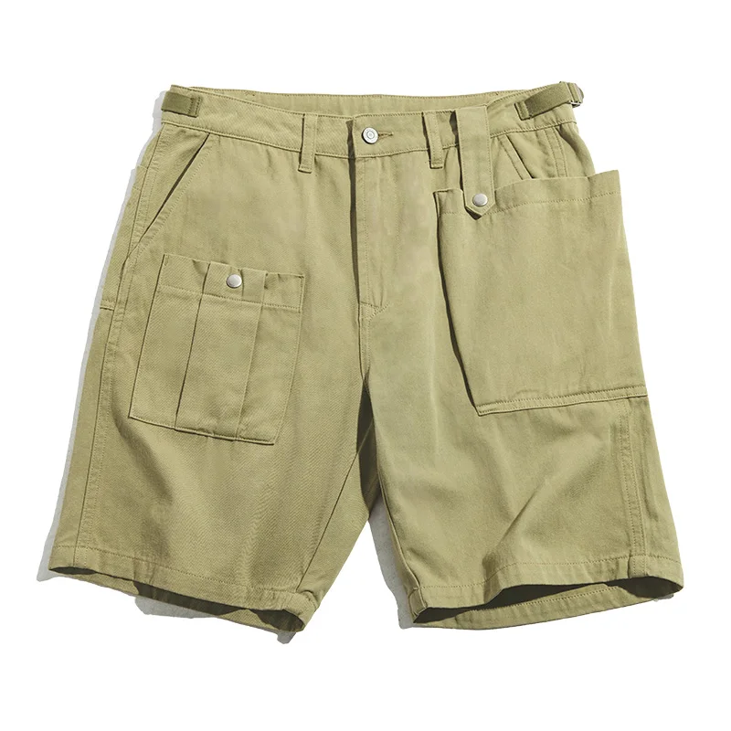 Maden Vintage Big Pocket Cargo Shorts Men\'s Amekaji Casual P37 Short Pants Summer Plain 100% Cotton Tactical Shorts