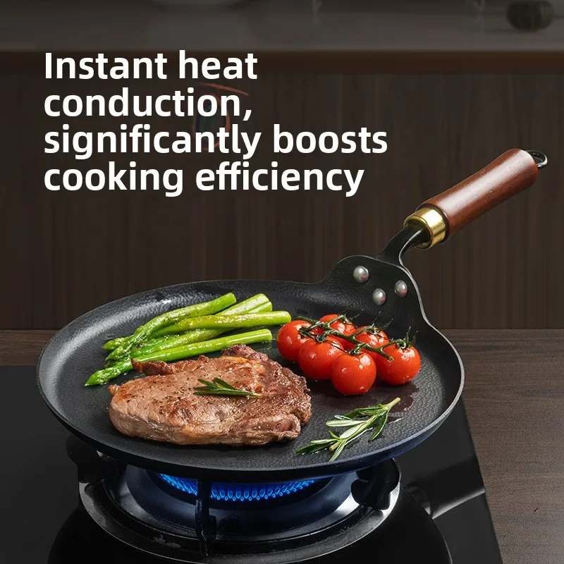 uncoated-flat-bottom-pan-vintage-iron-pan-sunscreen-sleeve-cover-steak-pancake-pan-universal-stove-flat-bottom-frying-pan