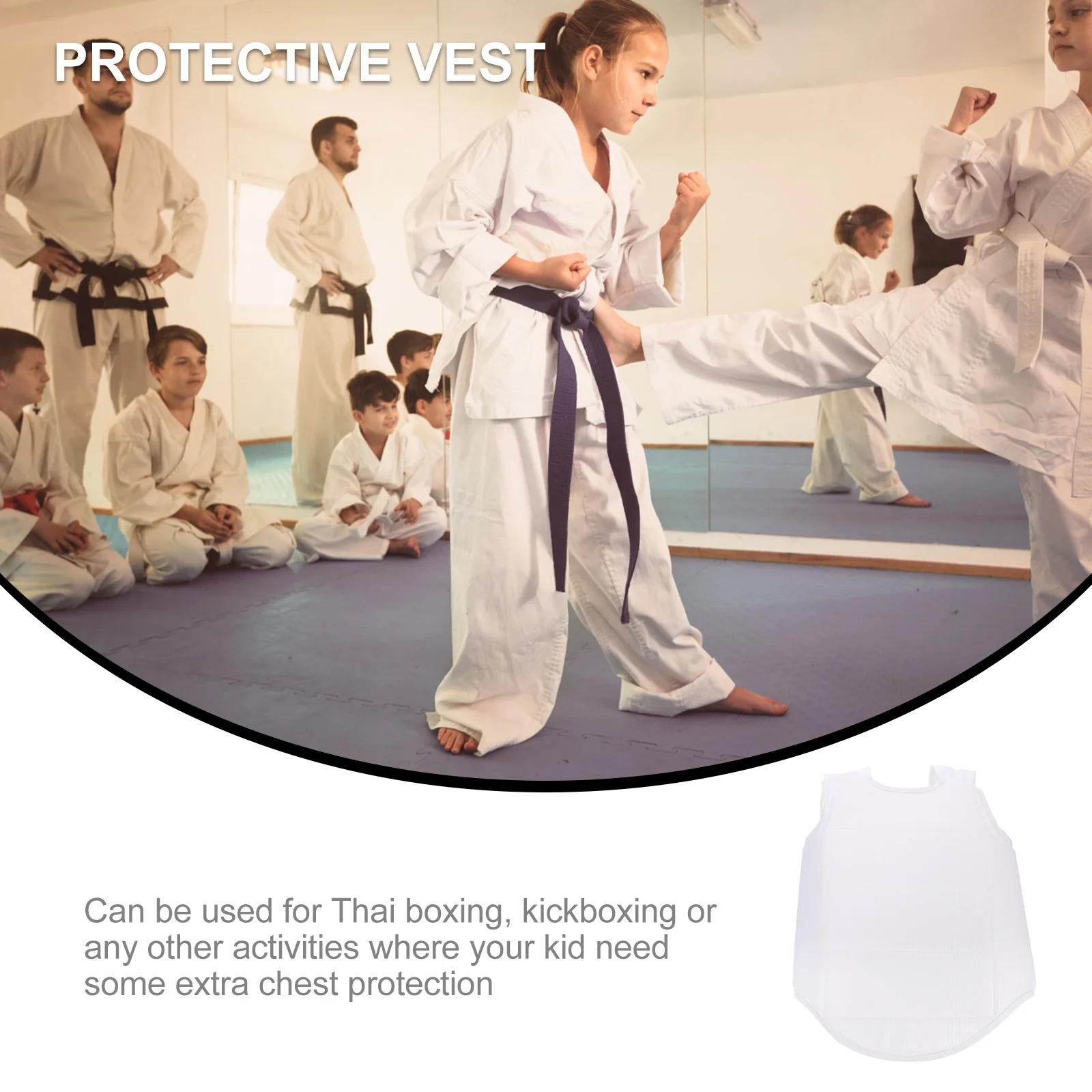 

1Pcs Boxing Chest Guard Anti-Collision Thickened Protection Double-Sided Wear Kids Exercising Uniform Karate Kickboxing Training