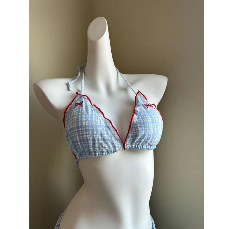 3 Piece Solid Swimsuit Backless Female Swimwear Bathing Summer Fashion Holiday Beachwear Beach Y2k Sexy Bikini Set Women