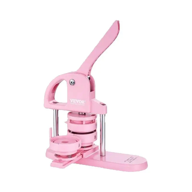 3-IN-1 Button Maker Button Maker Machine with Panda Magic Book  Ergonomic Arc Handle Punch Press Kit