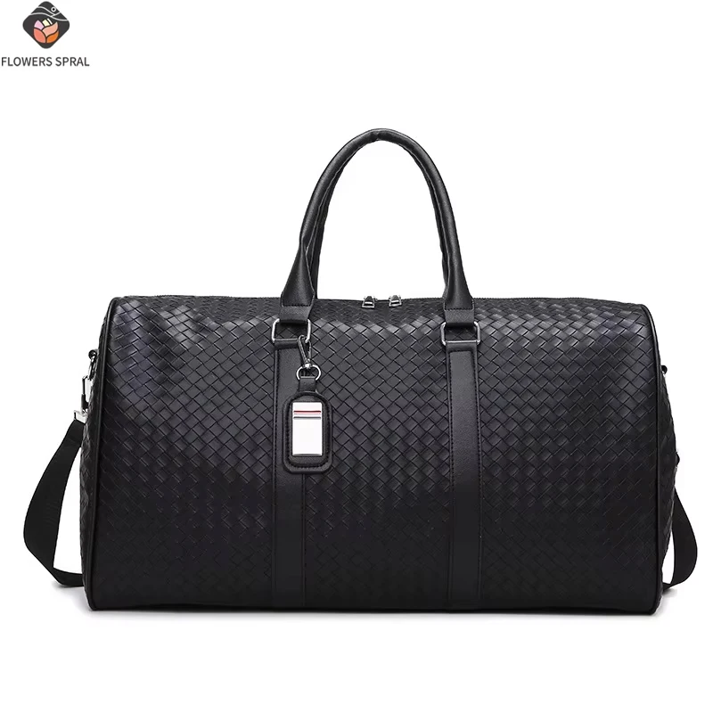 

Men's Black Travel And Business Travel Bag, Classic Woven Handbag, Men's Handbag/Shoulder Bag Dual-Use