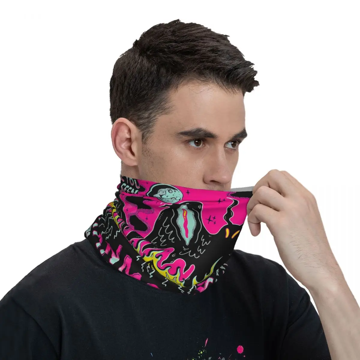 Polainas finas cachecol para Mothman, Assistente 2 Bandana, Pescoço Gaiter, Face Cover Headband