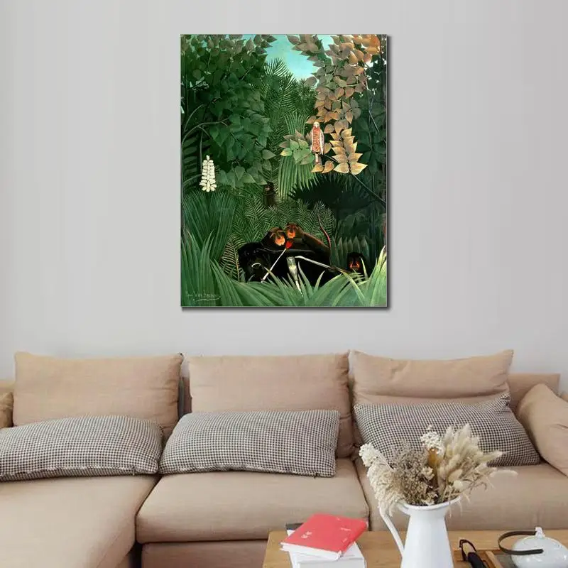 Modern Painting abstract The Monkeys by Henri Rousseau Canvas High quality Hand painted