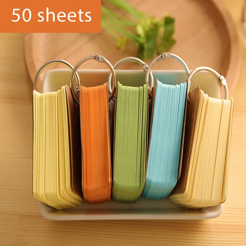 Mini Notepad Portable Word Book 50 Sheets Loose-leaf Book Lovely Creative Ring Buckle Student NotebookR 7cm*4cm