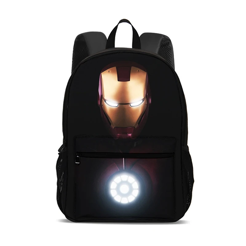 Iron Man กระเป๋าเป้สะพายหลัง Superhero กระเป๋าเป้สะพายหลังผู้หญิงผู้ชายขนาดใหญ่ความจุกีฬากลางแจ้งกระเป๋าเป้สะพายหลังน้ําหนักเบา