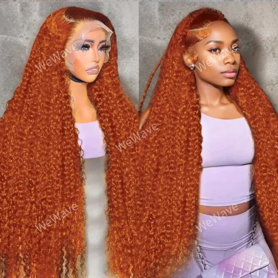 13x6 Hd Colored Ginger Orange Curly Lace Frontal Wig 13x4 Pre Plucked Front Wig Full Remy 100% Human Hair For Women Choice