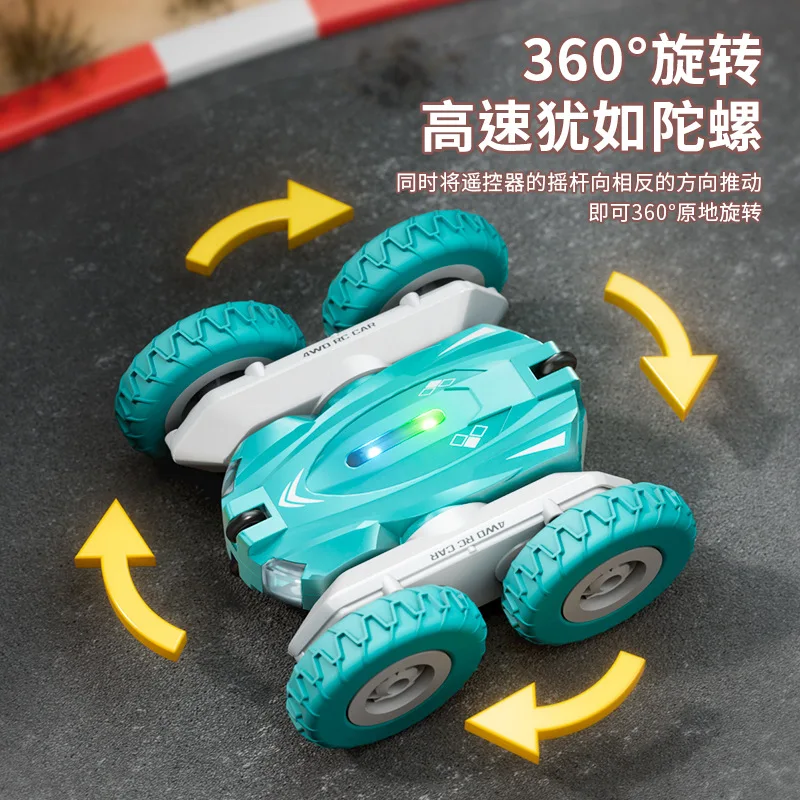 Grensoverschrijdend nieuw product Mini dubbelzijdige achterbrug stuntcarlight rollend carcharging afstandsbediening dump carchilderspeelgoedauto