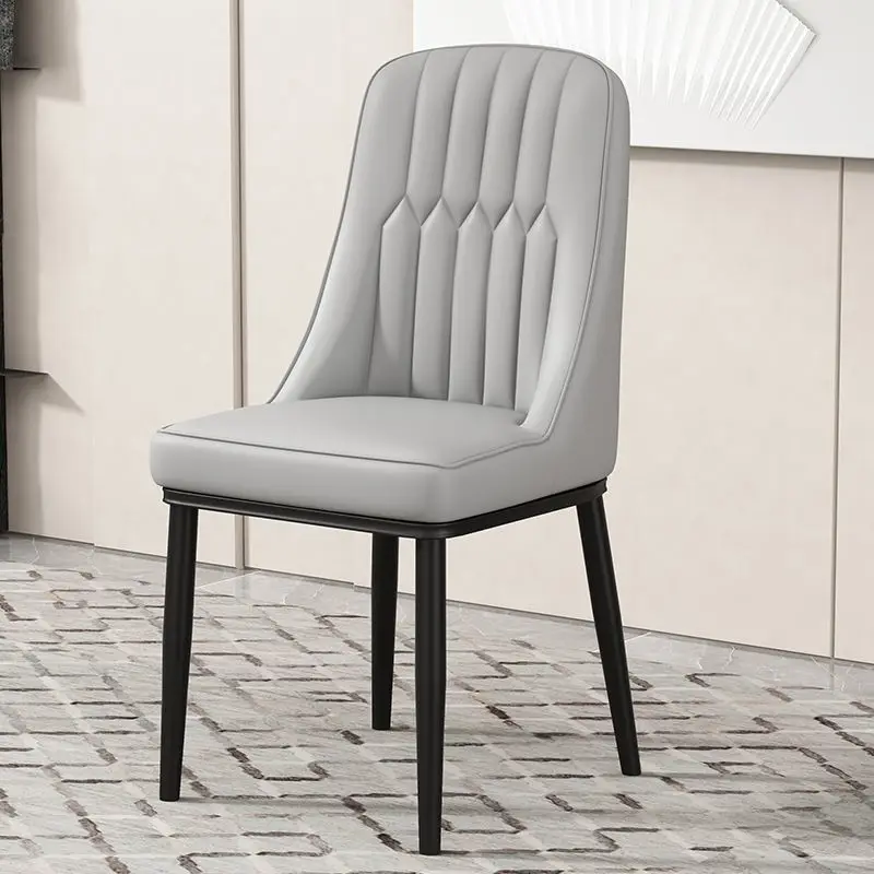 

Nordic Design Contemporary Simple Restaurant Hotel Household Chairs White Pu Leather Dining Room Chairs
