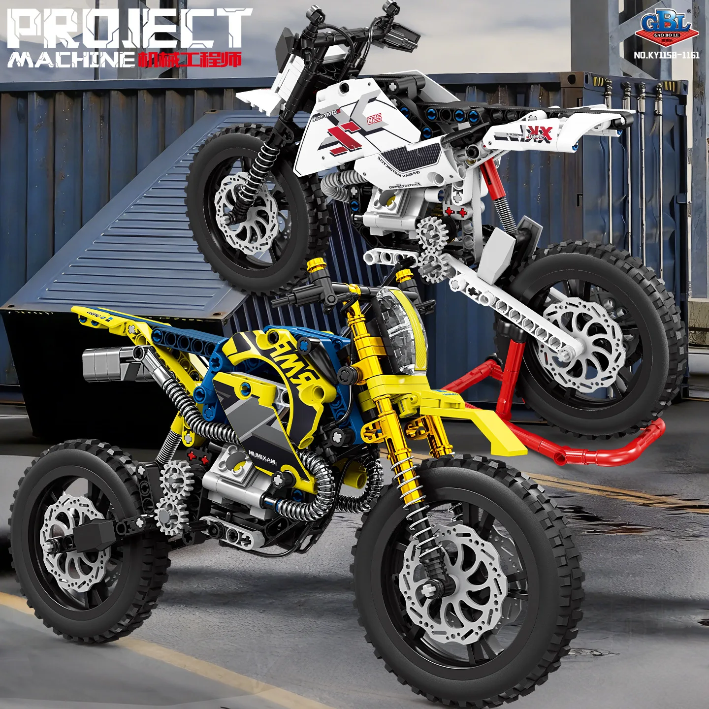 Klocki konstrukcyjne motocykl wyścigowy, kreatywna symulacja motocykla, zabawka do składania z małych elementów, prezent dla chłopców