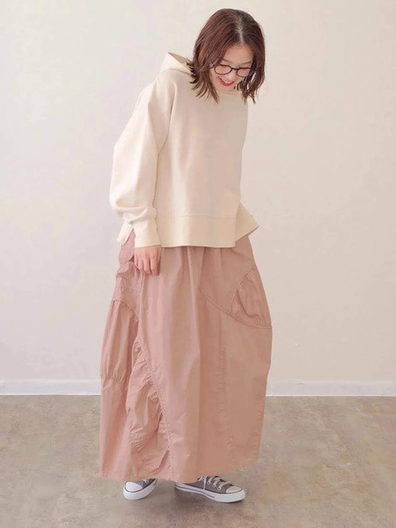 Dopamine Cream Puff Half Skirt Mountain Series Unique Design Loose Fit High Waist Cotton Spring 2026 Women's Skirt