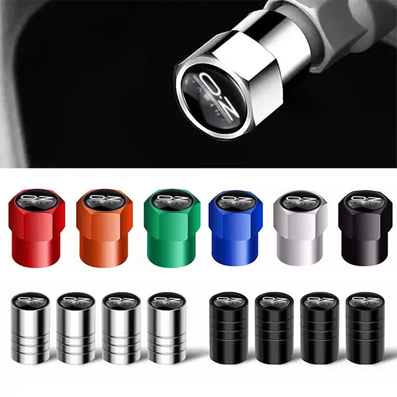 4PCS New High Quality Fashion Metal OZ Emblem Auto Wheel Tire Valve Stem Caps Cover DustProof Anti-Theft Car Styling Accessories