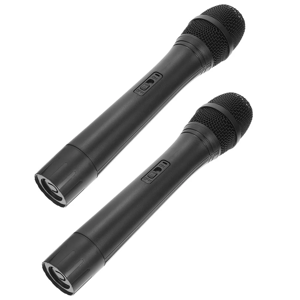 2 Pcs Simulation Microphone for Kids Pretend Play Toy Black Cosplay Accessory Toddler