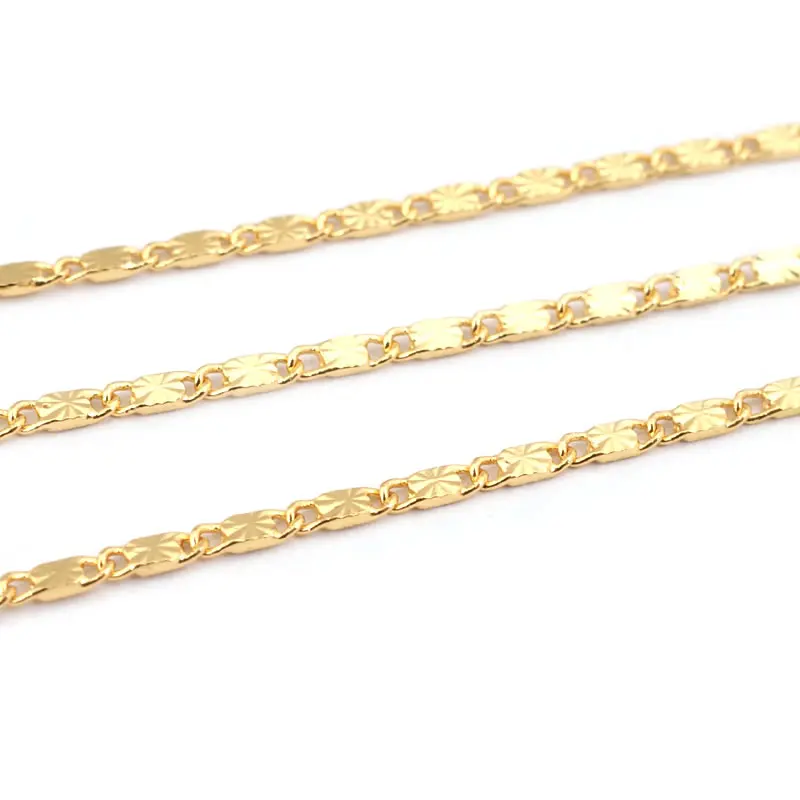 18K Gold Color Brass Round Oval Shape Special Link Necklace Chains Bracelets Jewelry Chains Jewelry Making Supplies Findings