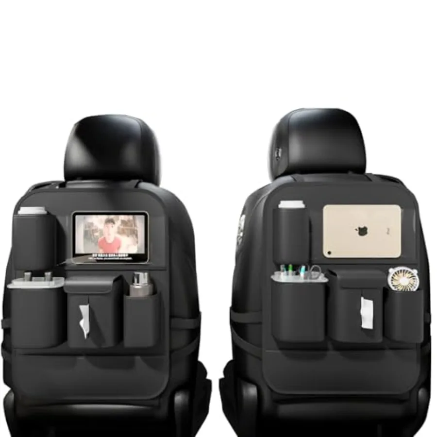 

Backseat Car Organizer with Touch ScreenProtectors Kick Mats Travel Accessories for Multifunctional Seat Back Organizer Car Tra
