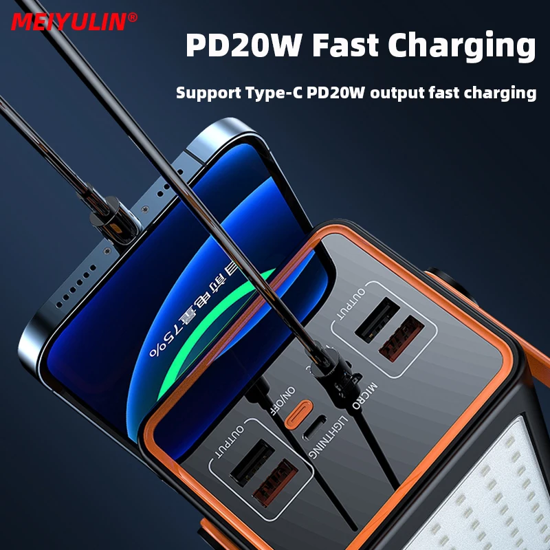 باور بانك بسعة كبيرة 50000 مللي أمبير في الساعة 22.5 وات USB C شاحن سريع محمول 30000 مللي أمبير في الساعة بطارية خارجية للهاتف المحمول لهاتف آيفون وشاومي وسامسونج #3