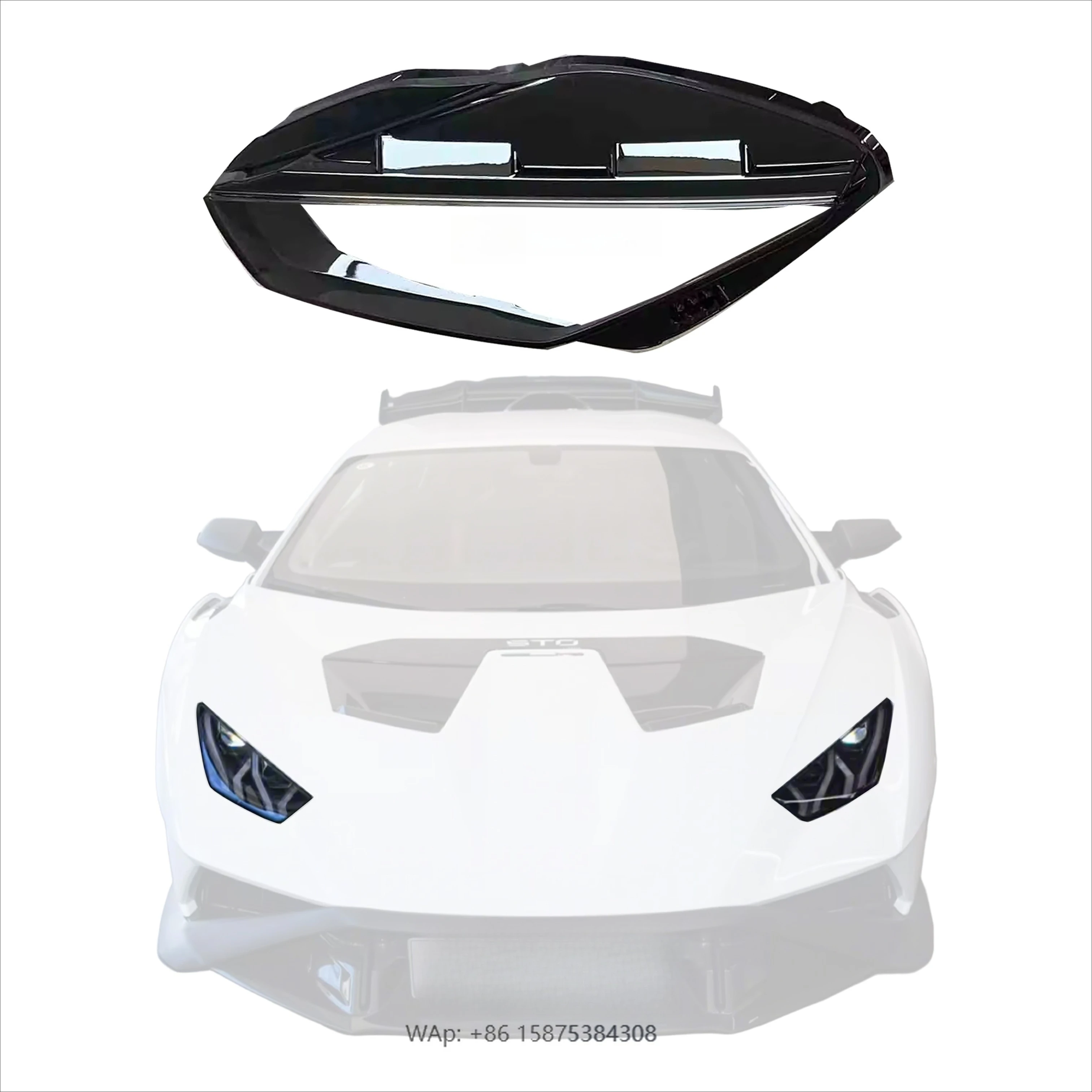 

For Huracan EVO 2015-2020 LED Headlight Super Bright Auto Light with Clear Case Headlight Glass Len Cover Base Shell