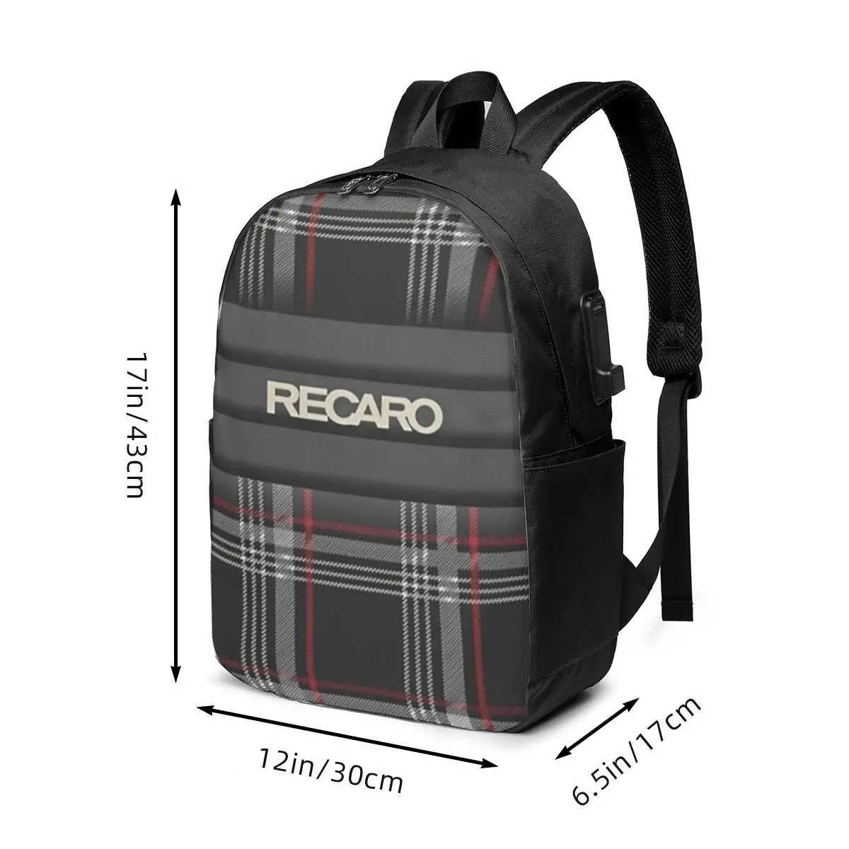 Tartan Plaid Recaros Backpack Travel Notebook Bag Computer College Student School Bag Laptop Shoulder Bags for Men Women view 6