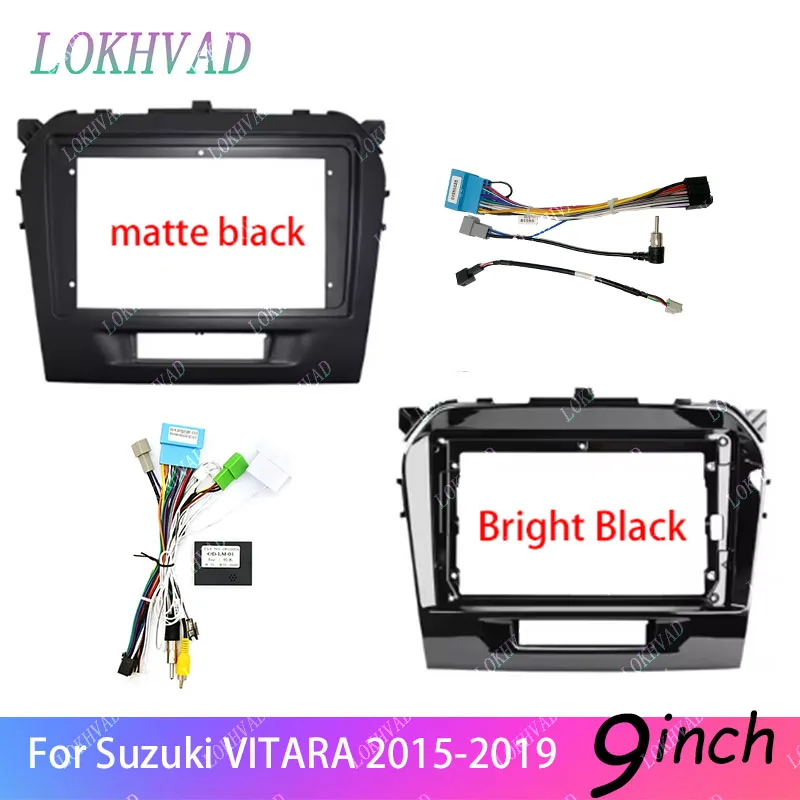 9 Inch For Suzuki VITARA 2015-2019 Car Frame Fascia Adapter Android Radio Dash Fitting Panel Kit