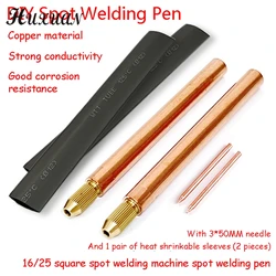 1Set Battery Spot Welding Pen Handheld Copper Belt 3mm Core DIY Point Touch Pen Thread Fixed For Battery Spot Welding Tools