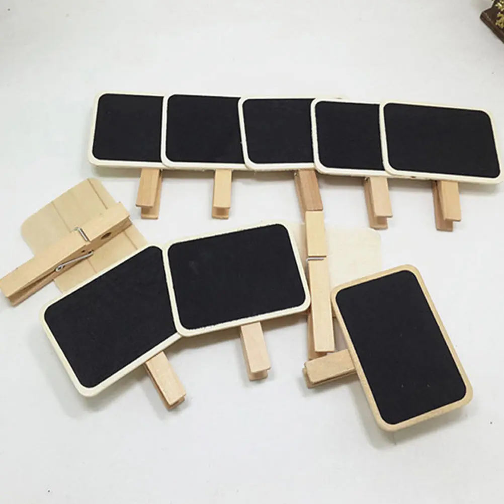 16 Pcs Clothespin Small Wooden Blackboard Clip Office Chalkboard Decorations for Parties