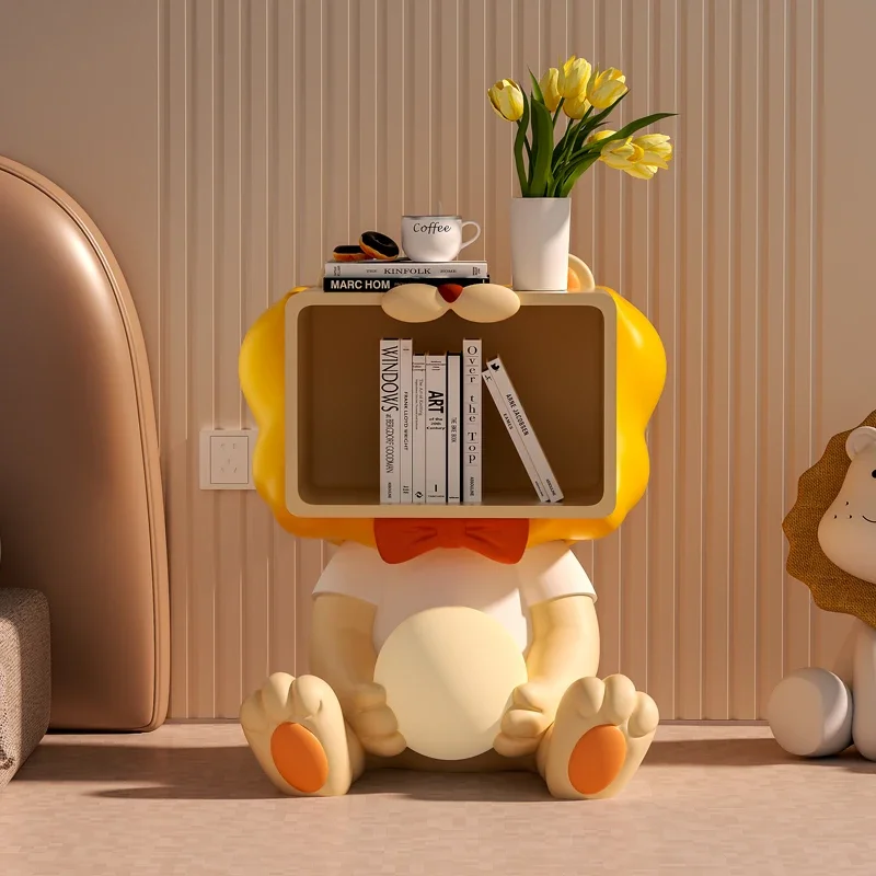 Nordic Cartoon Lion Coffee Table Living Room Furniture Sofa Side Tables Bedroom Furniture Creative Decoration Lamp Bedside Table