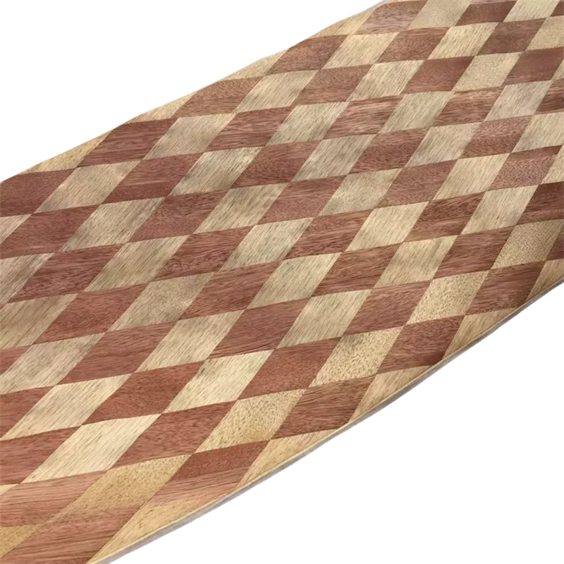 Natural Wood Braided Veneer Parquet with Fleece for Furniture Home Hotel Decor Block Rhombus Diamond0.2-0.3mm