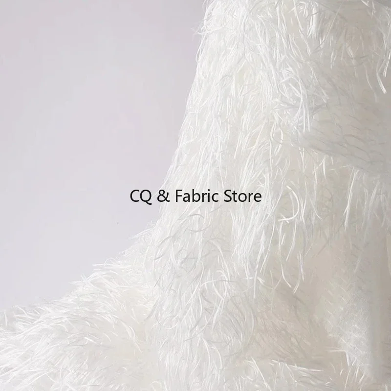 깃털 프린지 자카드 원단 패션 디자이너 수제 DIY 액세서리 야드 단위 판매