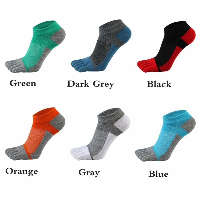 2pairs Men\'s Five-toe Ankle Socks, Fashion Sports Socks, Cotton Socks, Breathable Comfortable Anti Friction Low Cut Socks