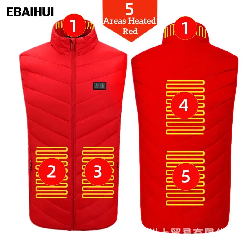 

EBAIHUI Vest for Men Solid New Dual Control Fever Vest Mans Autumn and Winter Casual USB Heated Vest Heating Suit for Couple's